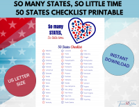 So Many States 50 United States Heart Checklist PRINTABLE