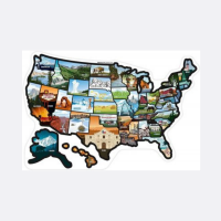 RV State Sticker Travel Map of The United States