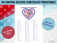 50 United States Heart Checklist PRINTABLE