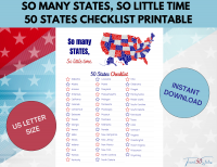 So Many States 50 United States Checklist PRINTABLE