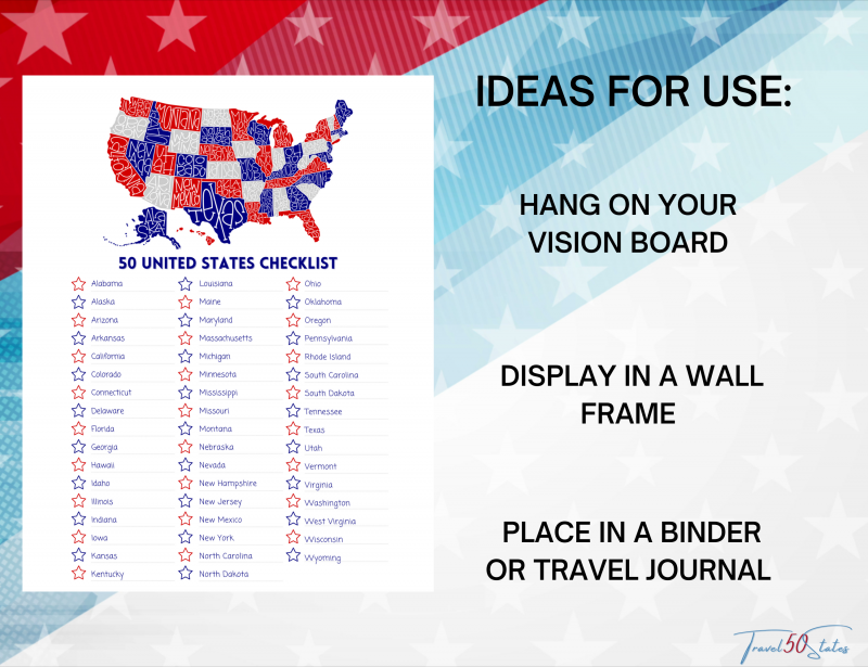 50 United States Checklist PRINTABLE - 6 800x615 