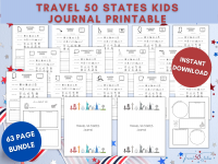 Travel 50 States Journal for Kids PRINTABLE Bundle