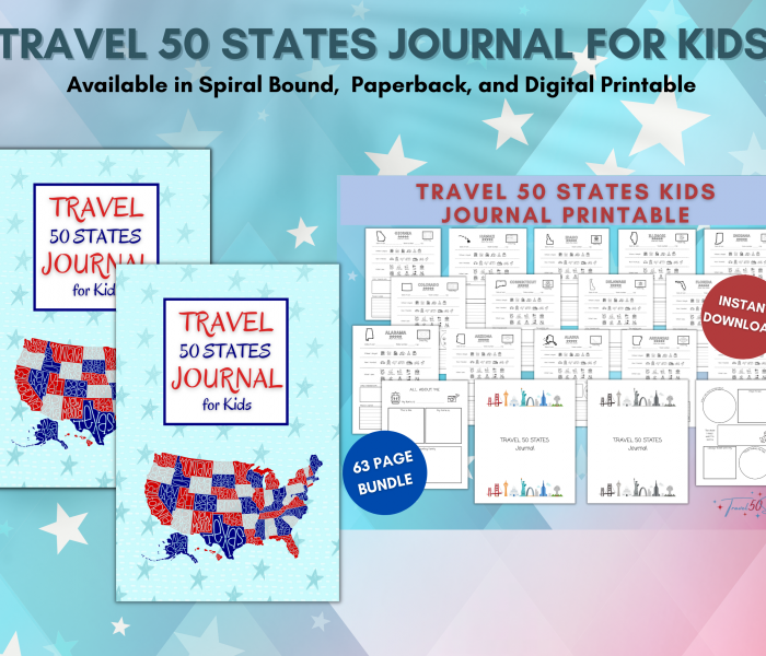 Travel 50 States Journal for Kids Revised 2023