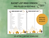 Bend Bucket List Printable