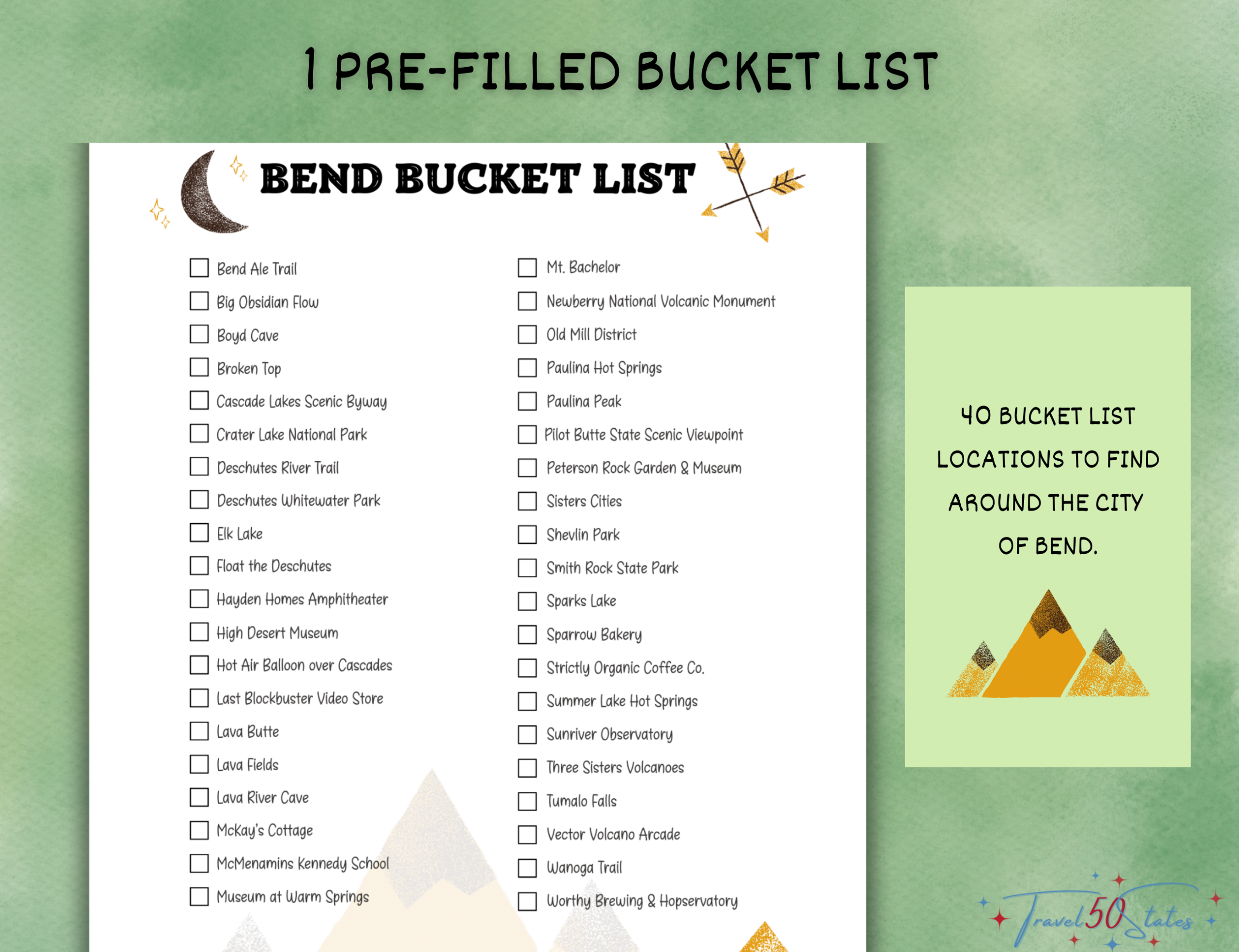 Bend Bucket List Printable - Image 2