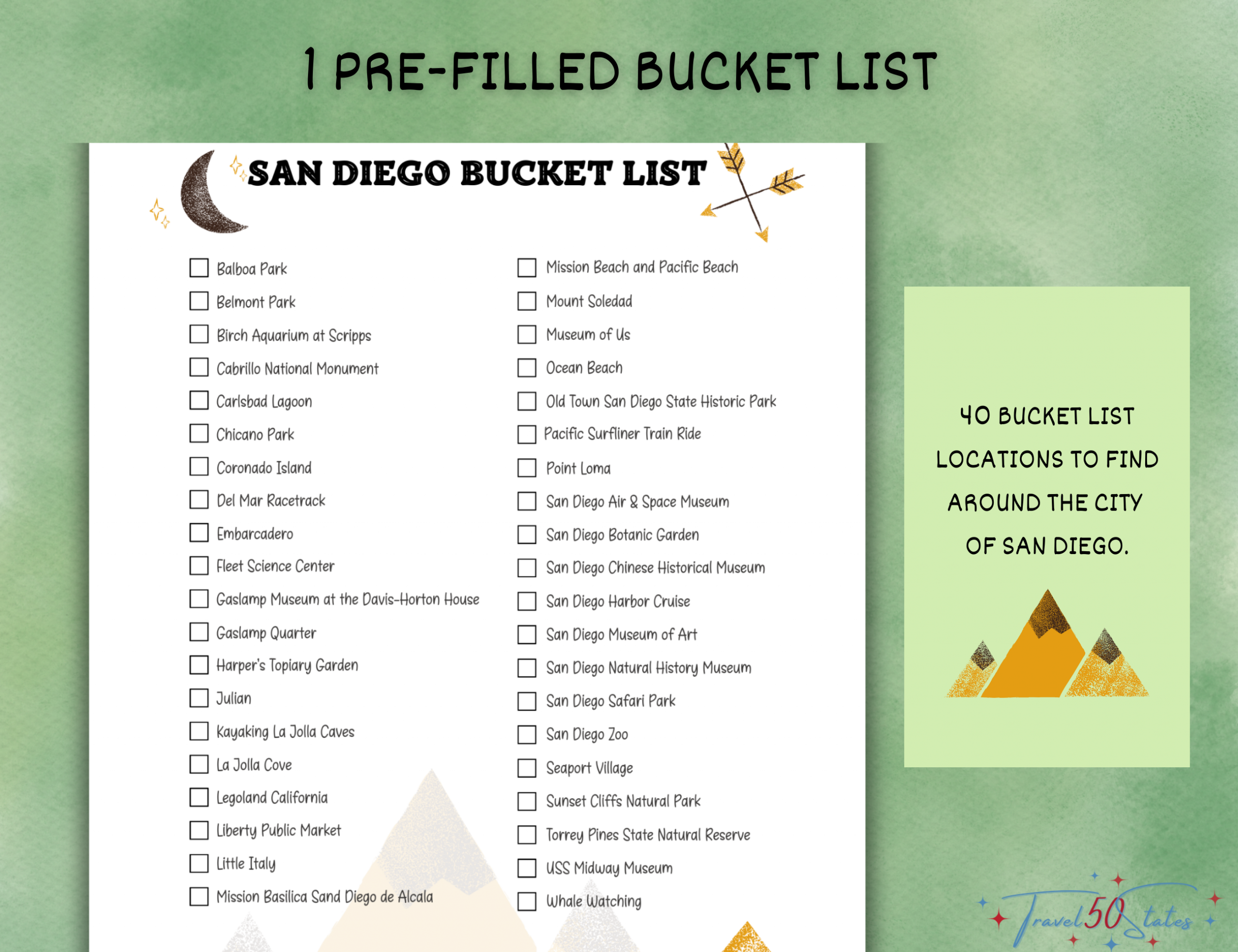 San Diego Bucket List Printable - Image 2