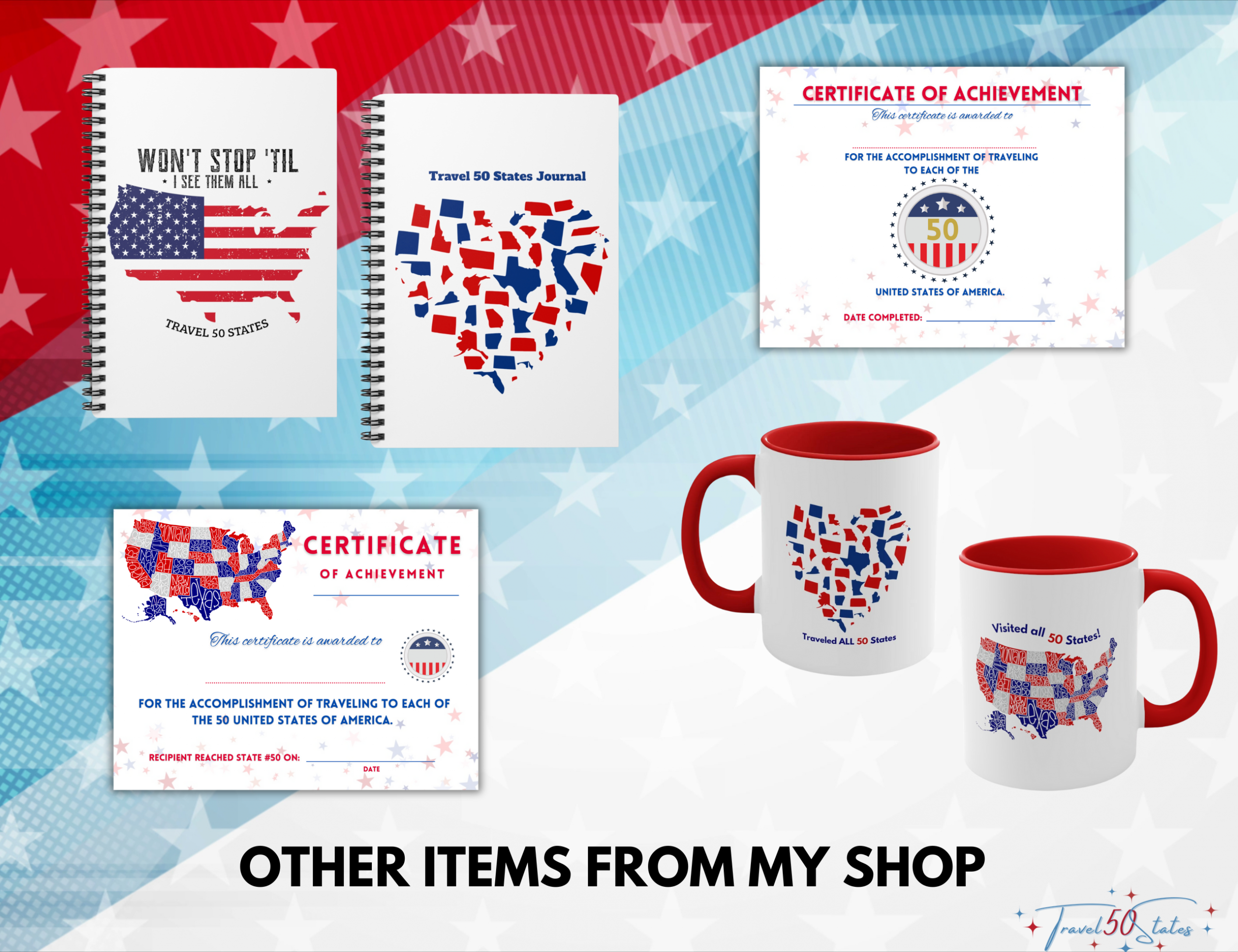 I Visited all 50 United States Travel Mug - Image 5