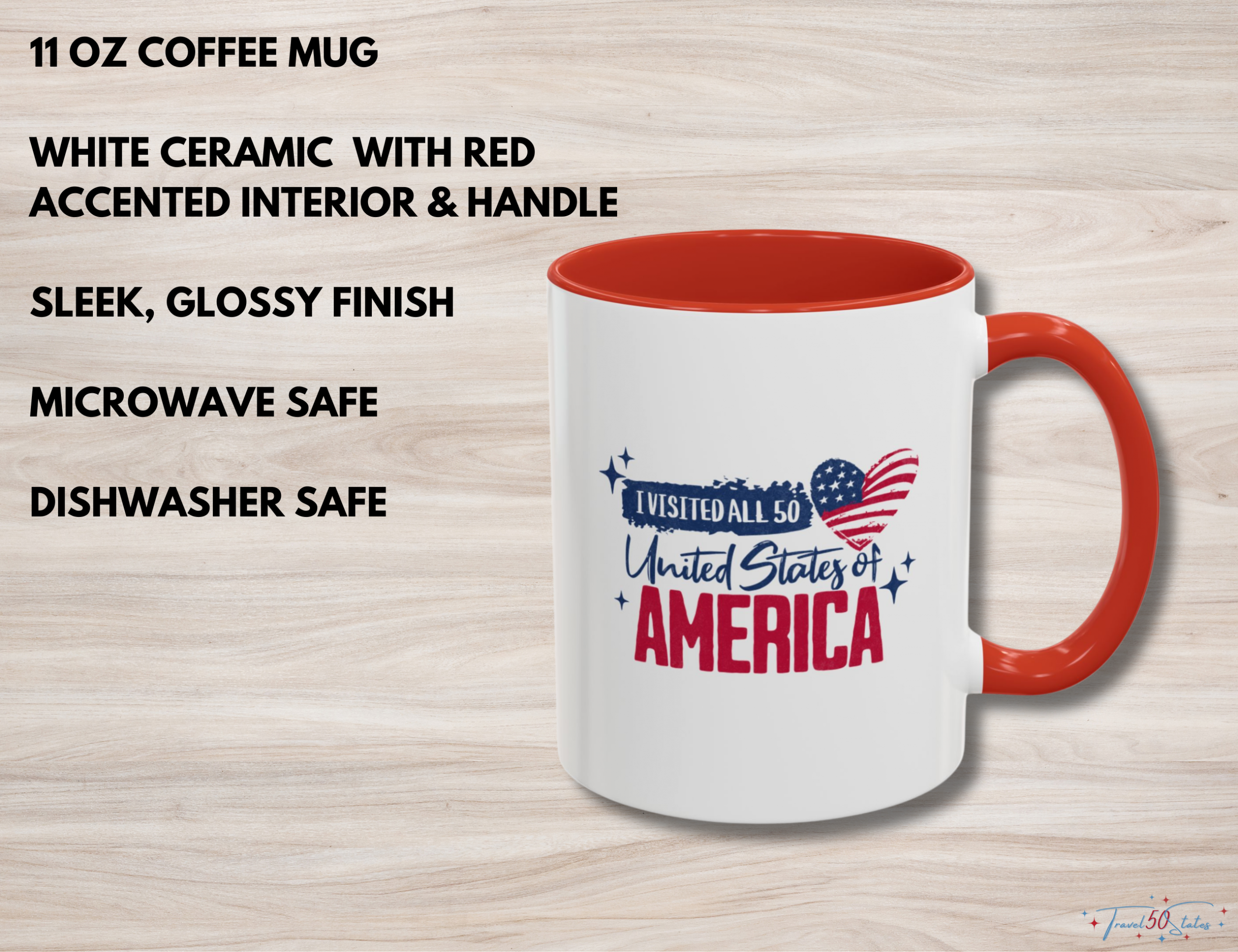I Visited all 50 United States Travel Mug - Image 2