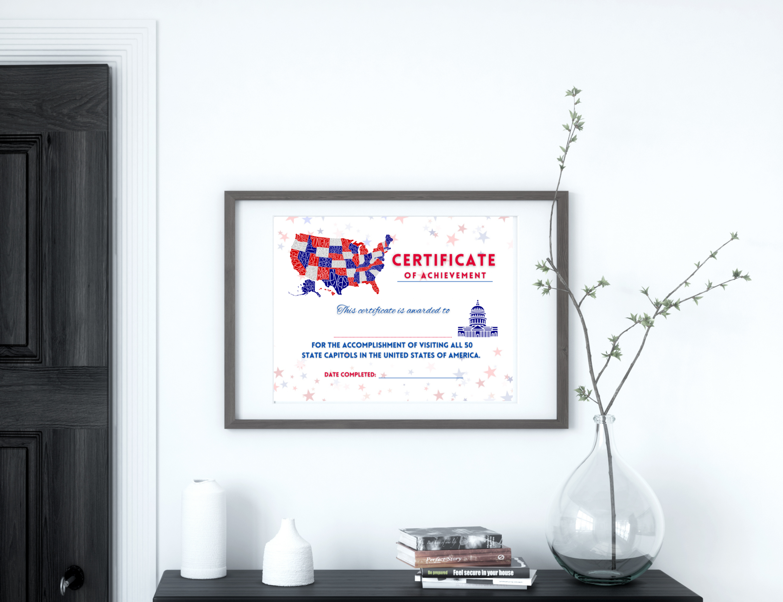 Visited all 50 State Capitols Certificate of Achievement PRINTABLE - Image 6