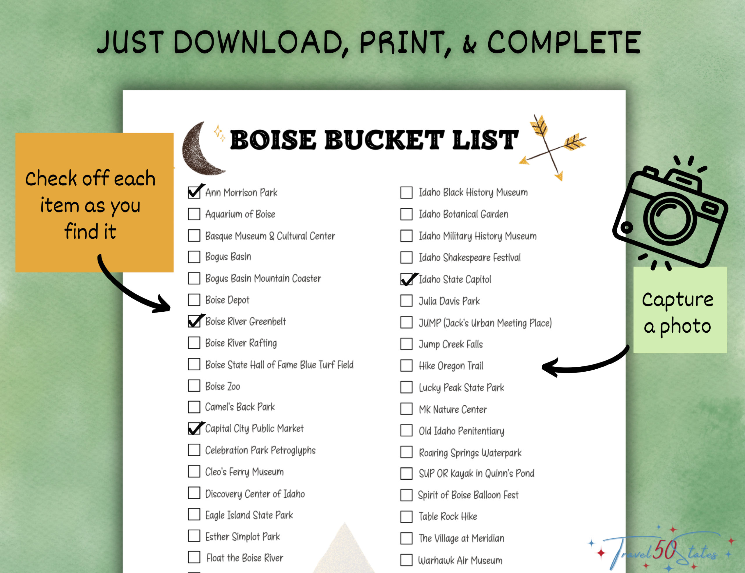Boise Bucket List Printable - Image 7