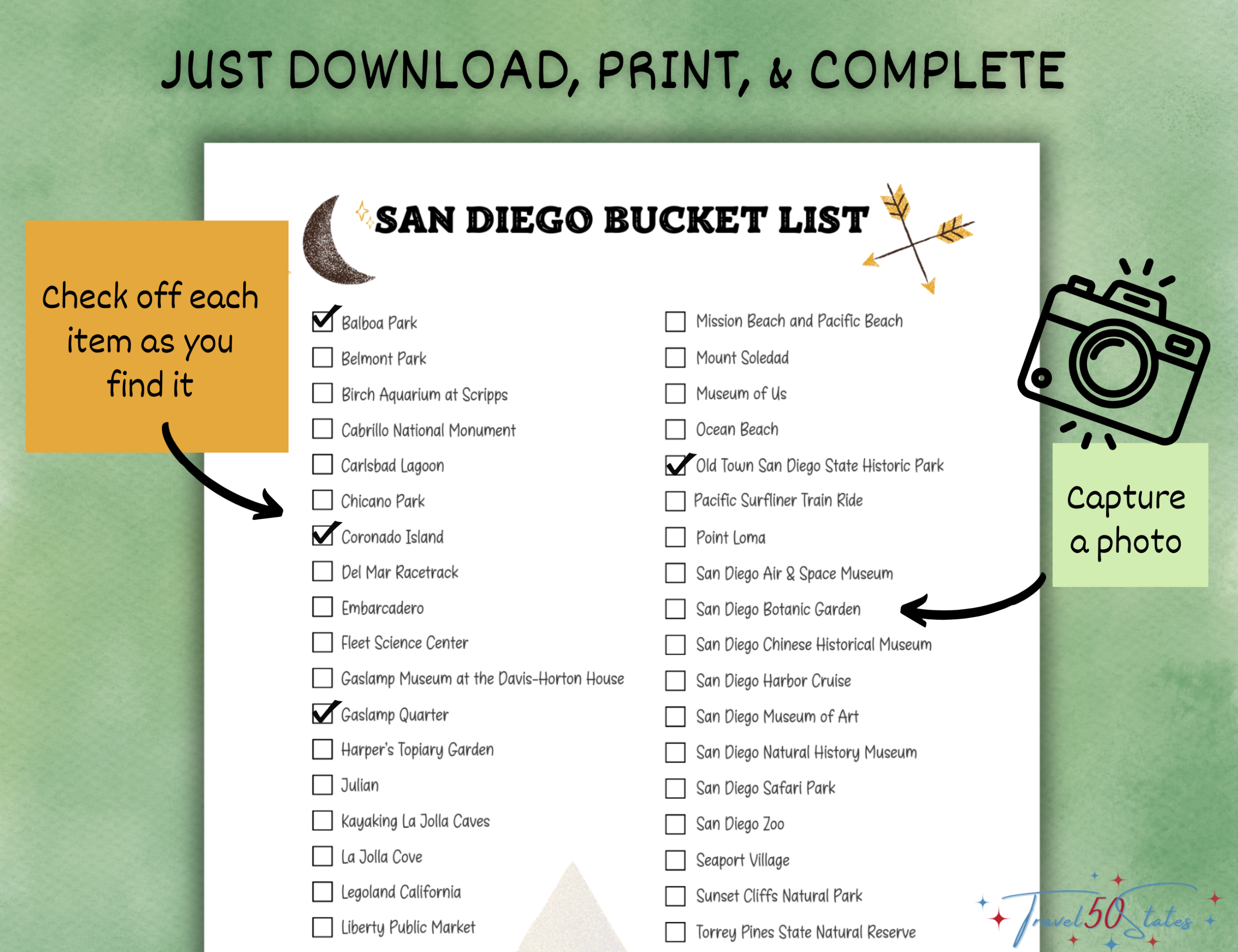 San Diego Bucket List Printable - Image 7