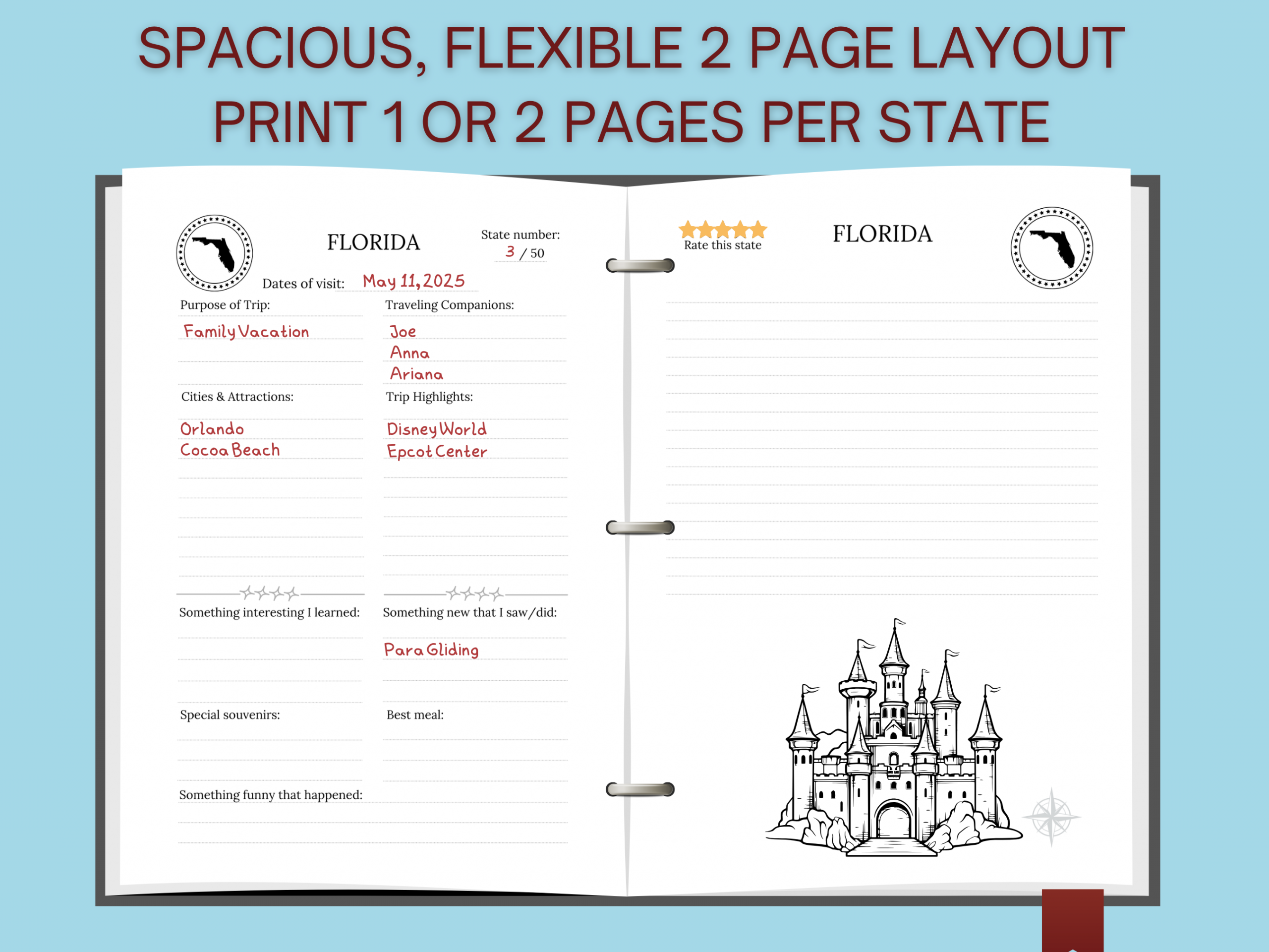 Travel 50 States Journal PRINTABLE Bundle - Image 7