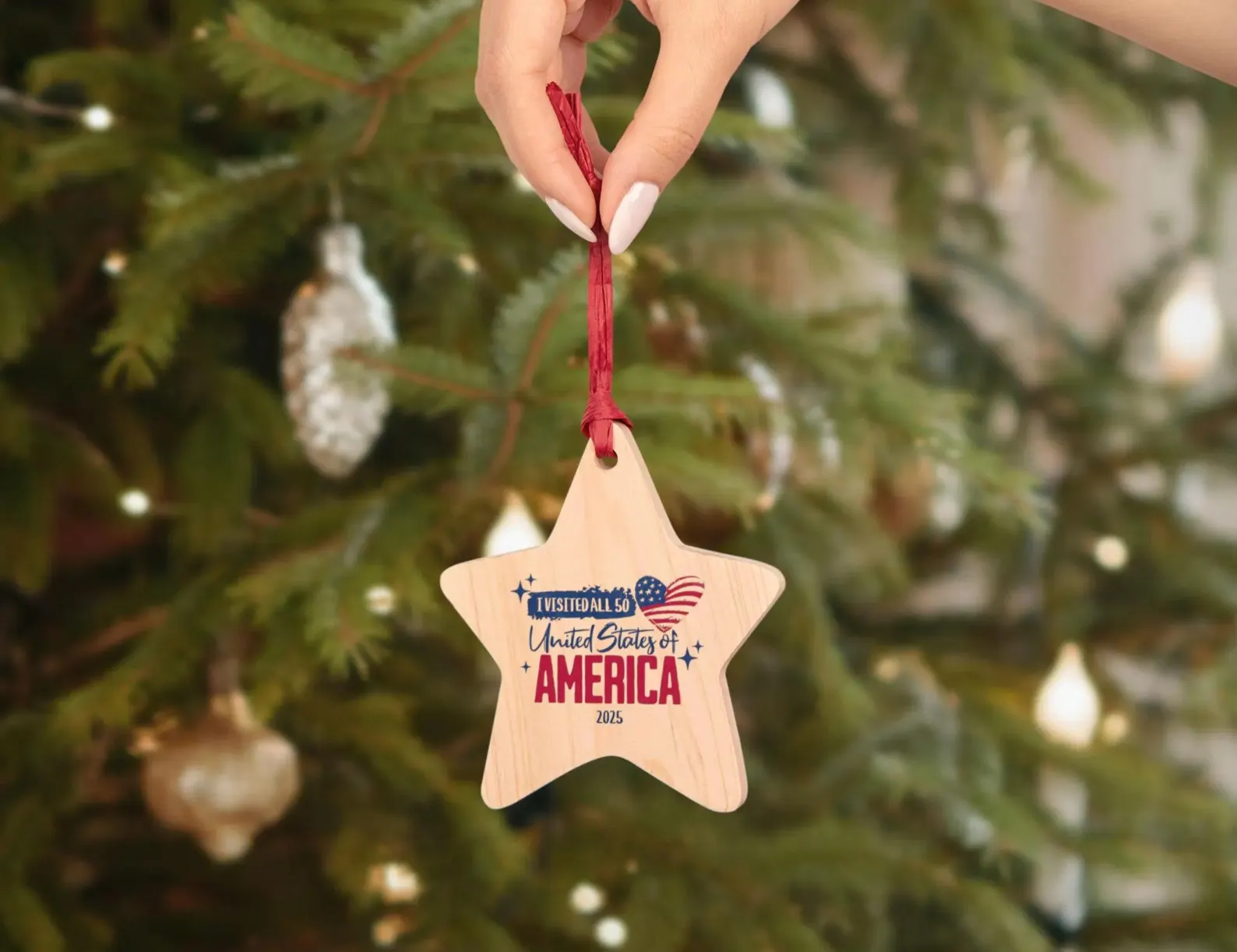 2025 I Traveled to all 50 states wooden ornament