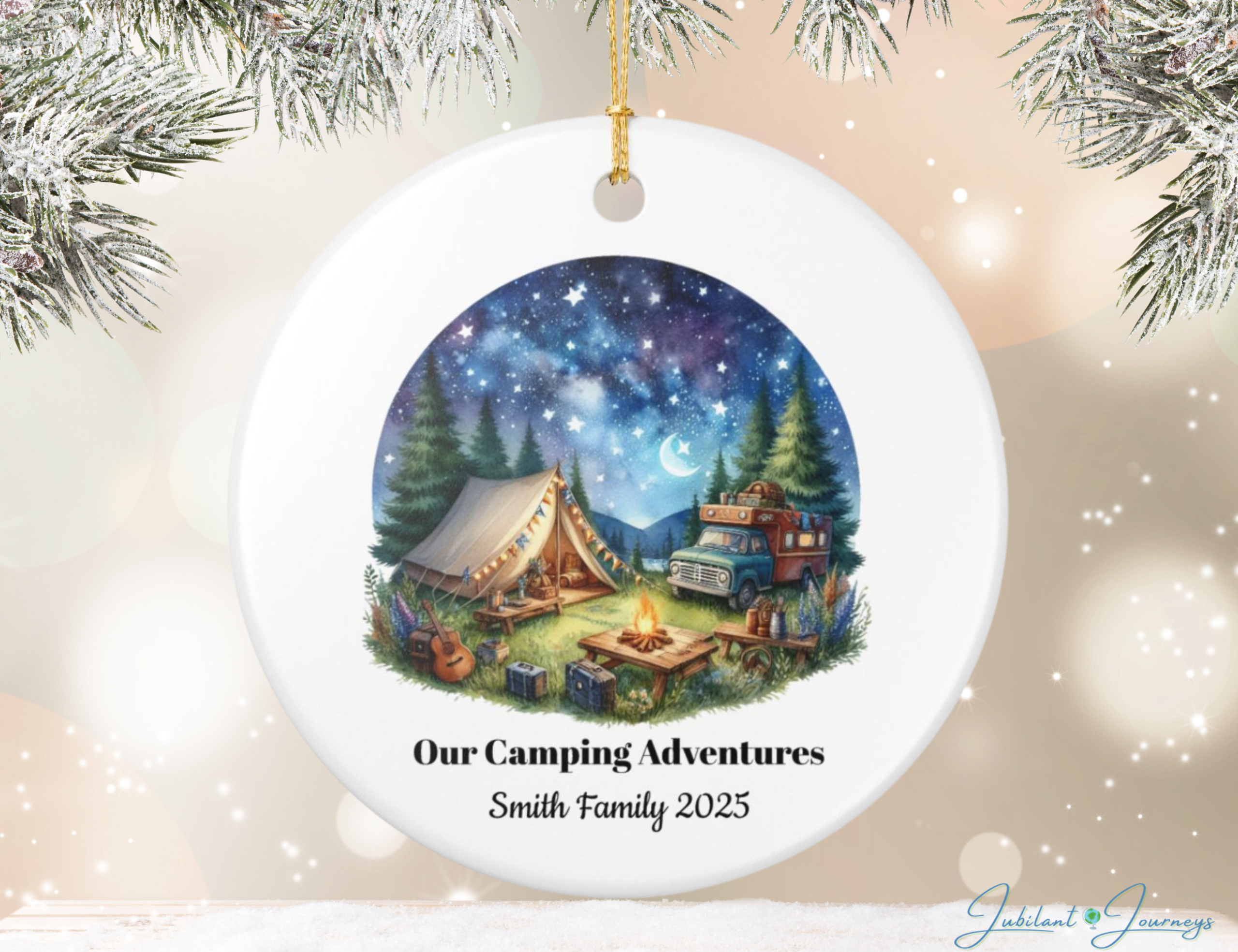 Camping Adventures Personalized Ornament