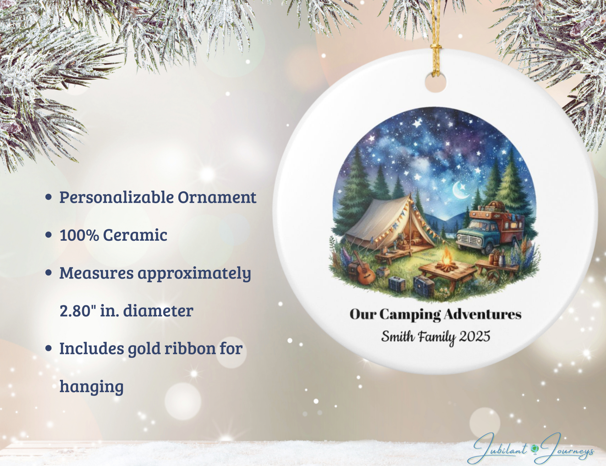 Camping Adventures Personalized Ornament - Image 2