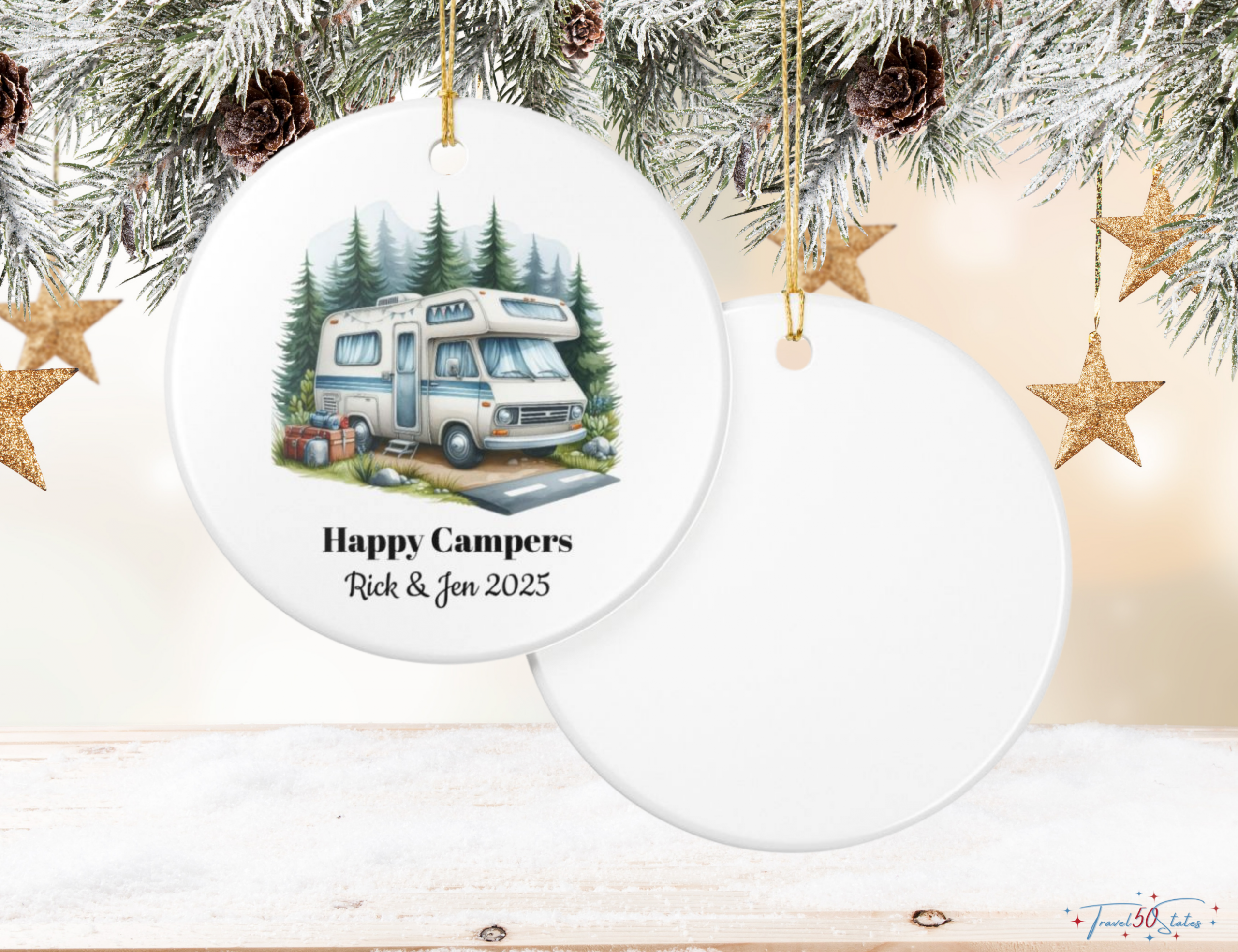 Happy Campers Custom Ornament - Image 4