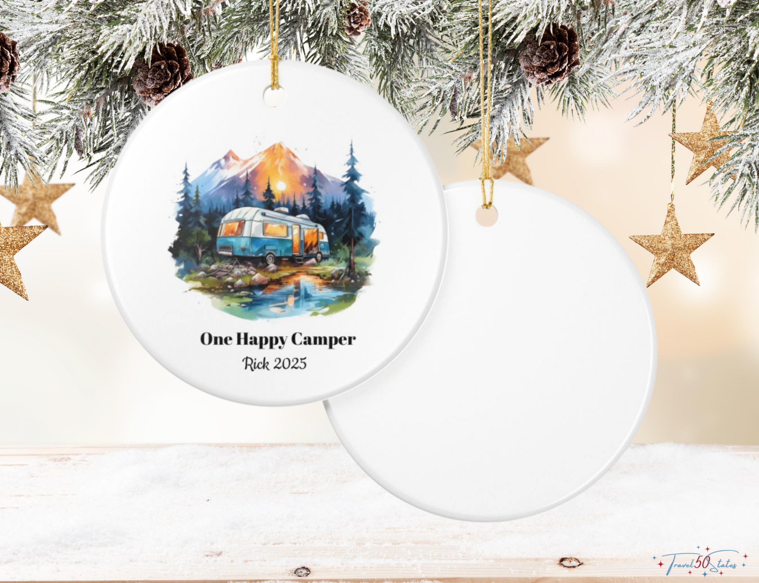 One Happy Camper Personalizable Ornament - Image 2