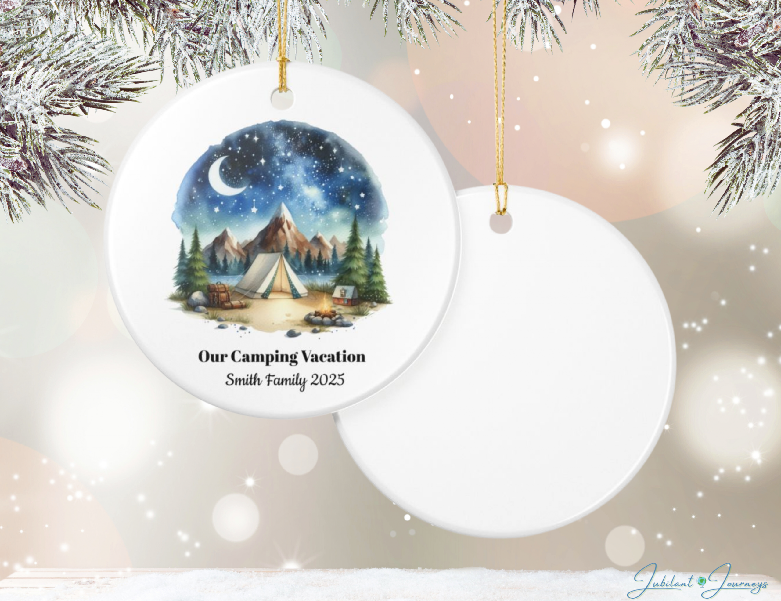 Custom Camping Vacation Ornament - Image 3