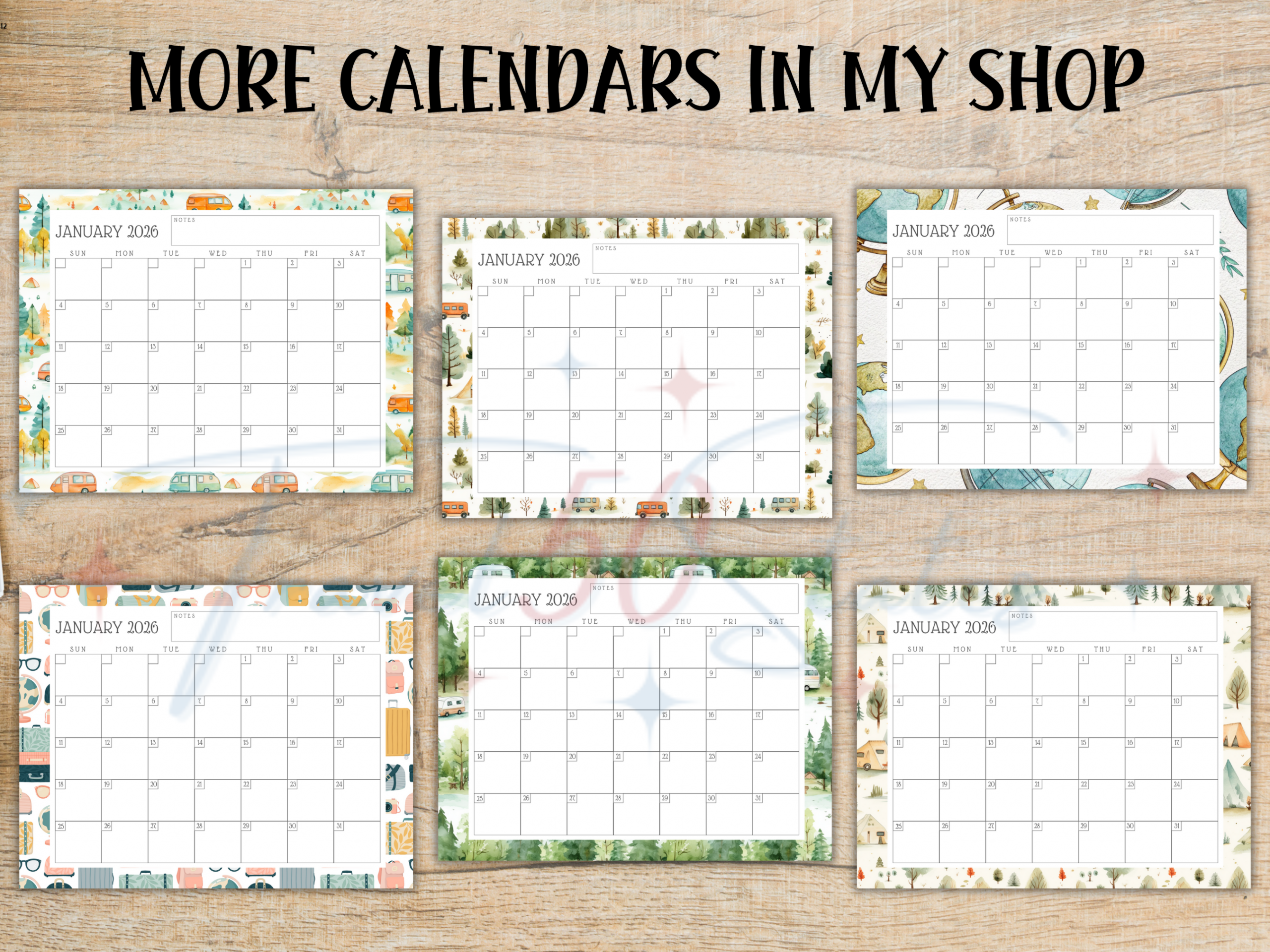 2026 Calendar Printable - World Map Design - Image 5