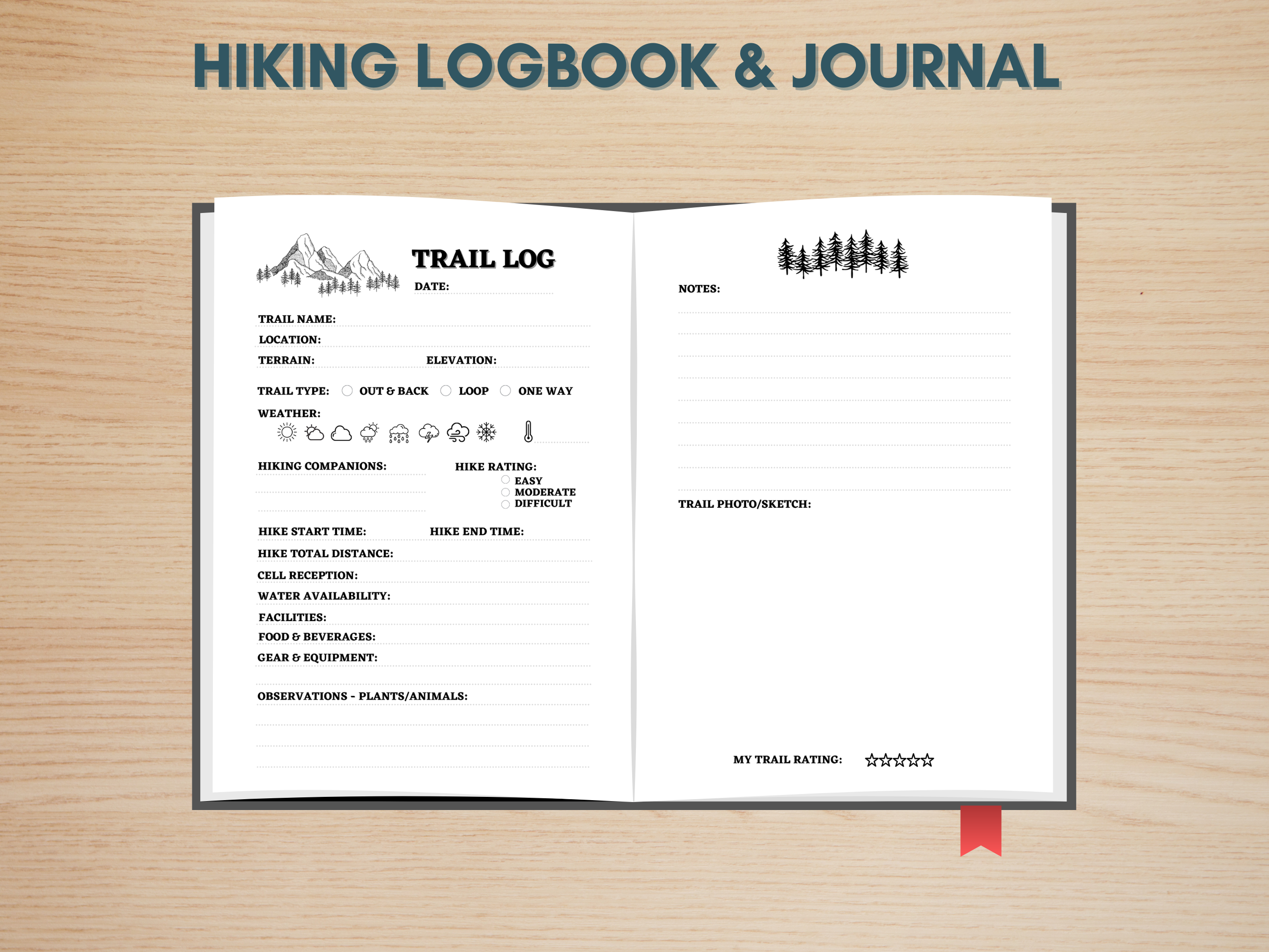 Hiking Logbook & Journal (Paperback) - Image 2