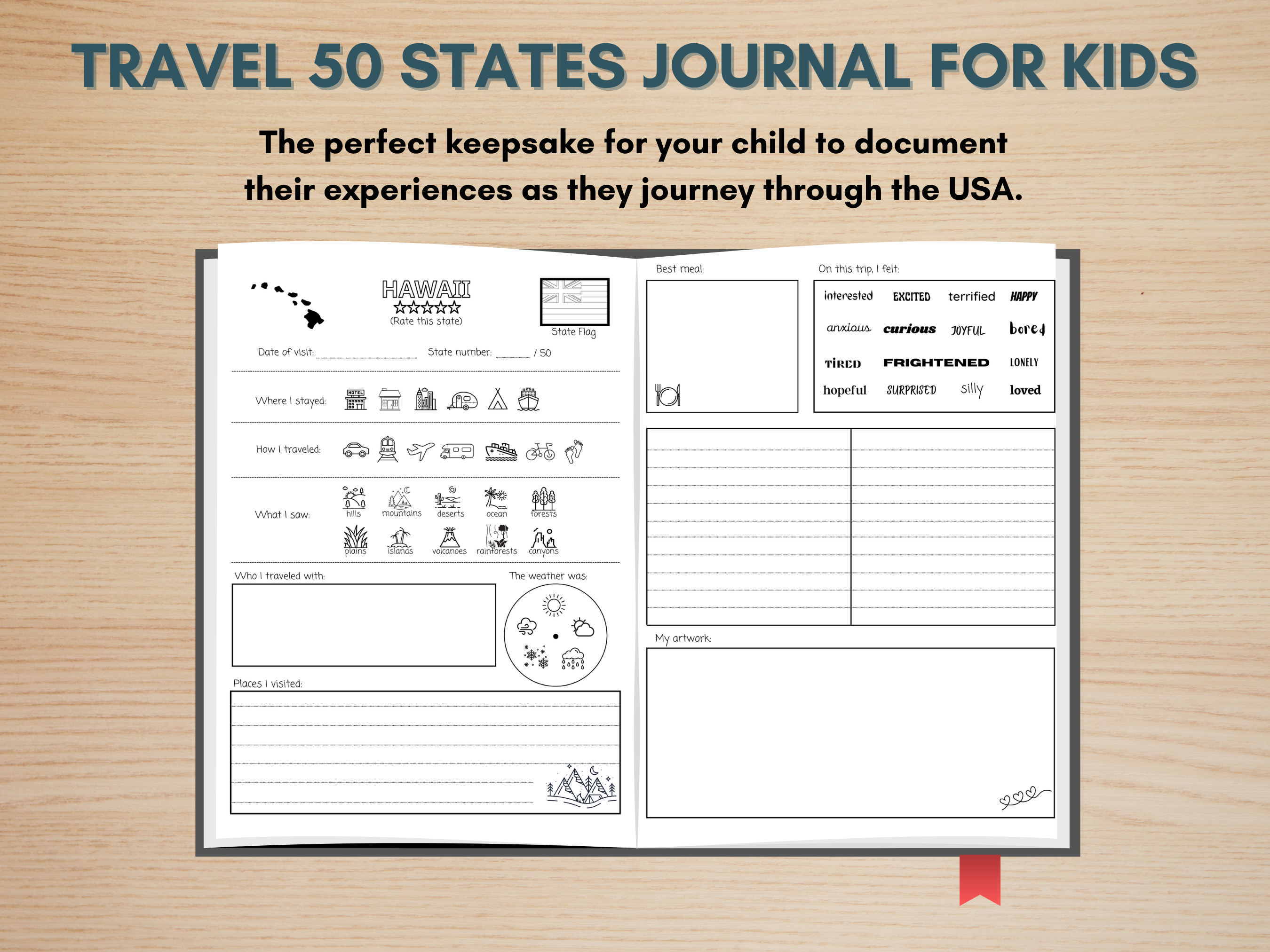 Travel 50 States Journal for Kids (Paperback) - Image 2