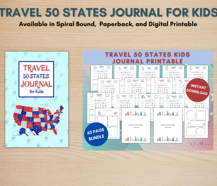Travel 50 States Journal for Kids Revised